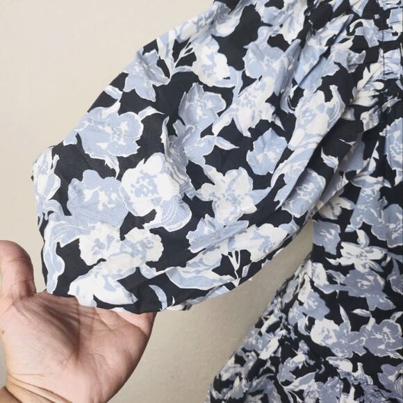 Sofie the Label Floral Cutout Side Puff Sleeve Mini Dress Black Size S - Picture 9 of 12